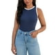 thumbnail image 1 of Camisetas casuales sin mangas de verano para mujer ATHLECHIC, con cuello redondo y bloques de color, talla XL, azul oscuro y blanco, 1 of 5