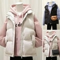 thumbnail image 2 of Winter Women Vest Coat Thickened Padded Zipper Closure Stand-up Collar Sleeveless Waistcoat Solid Color Winproof Heat Retention Outdoor Down Coat, 2 of 8