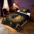 thumbnail image 2 of Homewish Black and Gold Twin Comforter Sets, Hippie Sun and Moon Bedding Set, Stars Decor, Black Reversible 2 Piece, 1 Comforter and 1 Pillowcase, 2 of 6