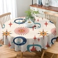 thumbnail image 3 of Odenmar Daisy Floral Round Tablecloth 60 Inch, Farmhouse Waterproof Table Cover, Rustic Flower Design for Dining Table, Kitchen, Party Indoor Outdoor, 3 of 6
