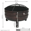 thumbnail image 4 of Sunnydaze Chaudron en Acier Robuste avec Écran Pare-Étincelles et Housse de Protection en PVC - Rond de 28,5 Pouces - Bronze Brossé, 4 of 6