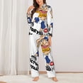 thumbnail image 3 of Lsque Sml Jeffy Pattern Long Sleeve Pajama Set for Women - Soft 2-Piece Sleepwear and Loungewear Set with Pockets, Comfy Nightwear, 3 of 8