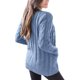 thumbnail image 4 of Sonducket Suéter de mujer con cuello en V, botón, prendas de vestir exteriores, abrigo de otoño de punto de manga larga, amarillo, L Prendas para la parte del cuerpo Azul S, 4 of 6
