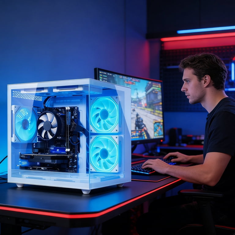 Qehi Gaming PC- I7-4790,16G DDR3 RAM,256GB SSD,GT730 2G,RGB Fans