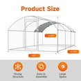 thumbnail image 5 of YOKWOK 19.7' Large Metal Chicken Coop Walk-in Poultry Cage with Waterproof and UV-Resistant Cover Outdoor Chicken Run Hen Rabbit Duck House for Backyard Farm Use Dome Roof, 5 of 8