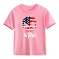 thumbnail image 5 of Amidoa Girls Short Sleeve Graphic Summer Independence Day Crewneck T Shirts Kids Casual Tops Pink Size 4T, 5 of 5