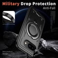 thumbnail image 5 of for Google Pixel 9A Case,Compatible with MagSafe,2 Pack Glass Screen Protector,Built-in KickStand Grip Ring,Heavy Duty Military Grade Shockproof Rugged Phone Cover For Pixel 9A 6.3"(Black), 5 of 5