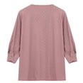 thumbnail image 4 of CONROSES Mothers Day Gift Women's 3/4 Sleeve T-Shirts V Neck Jacquard Loose Fit Summer Tee Blouses for Lady, 4 of 5