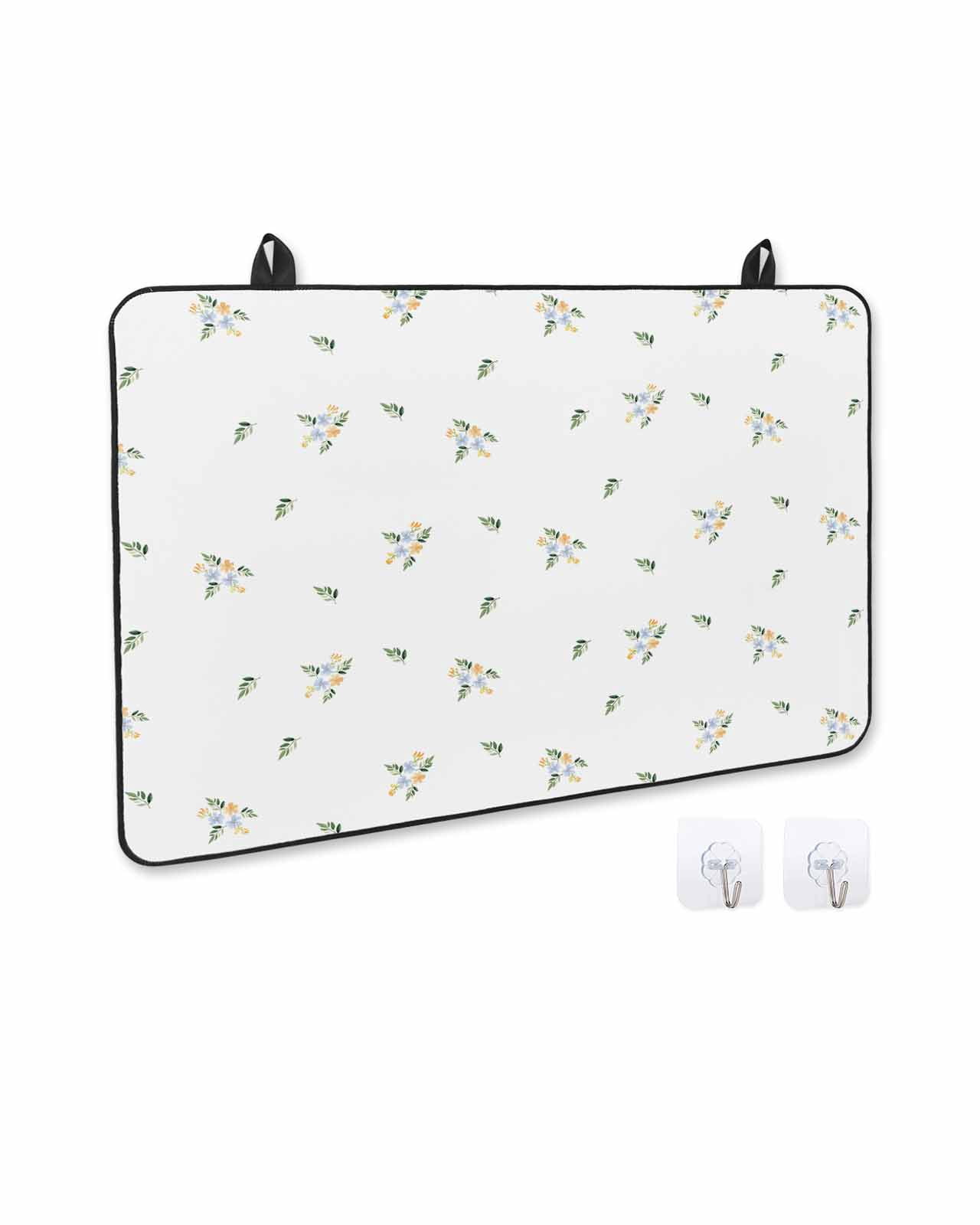 nqOlkjepod Large Induction Cooktop Protector Mat 24"x21", Farmhouse Flowers Stove Top Covers for Electric Stove, Pastoral Botanical Watercolor Stove Burner Cover Mats, Glass Top Stove Cover