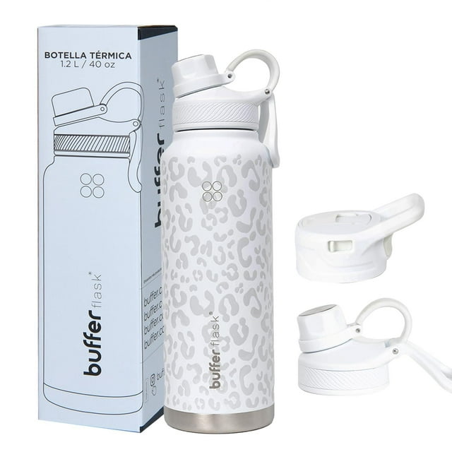 Termo de Acero Inoxidable Buffer Flask Ice Leopard Antigoteo Hermético 1200 ml