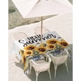 thumbnail image 3 of 60x120 Inch Outdoor Tablecloth with Umbrella Hole Zipper Rectangle Sunflower Rectangular Tablecloths Outside Waterproof Blue Bottle Floral Country Bee Watercolor Patio Table Cover for Picnic Party, 3 of 8