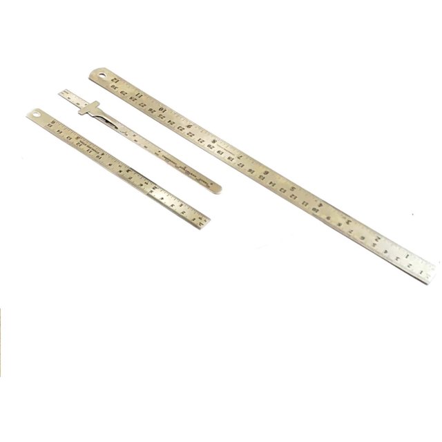 Assorts Outils de Mesure en Acier Inoxydable (Ensemble de 1 Règle de Jauge de Profondeur 6 Pouces, 1 Règle de 6 Pouces & 1 Règle de 12 Pouces)