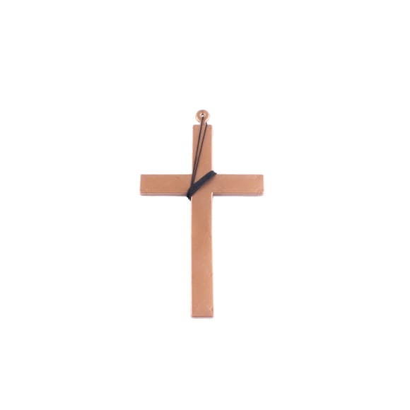 cross necklace Exorcist Priest Monk Plastic Cross Crucifix Fancy Dress Necklace for Christmas (Black String)