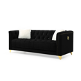thumbnail image 6 of Russell Tufted Upholstery Sofa Finished with Velvet Fabric in Black, 6 of 6
