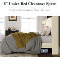 thumbnail image 6 of Queen Size Velvet Upholstered Platform Bed Frame with Vertical Channel Tufted Wingback Headboard, Strong Wooden Slats, Cream White, 6 of 8