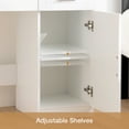 thumbnail image 6 of Hommpa Vanity Desk with Mirror and Lights, makeup vanity desk with Glass Top Drawers, Vanity Table with Charging Station for Girls Bedroom Large Storage Cabinet Shelves, White, 6 of 8