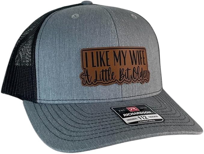 Mars NY I Like My Wife A Little Bit Older hat Funny Trucker Daddy Hat (Heather)