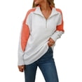 thumbnail image 3 of hirigin Women Fashion Wild Sweater Patchwork Turn-Down Collar Long Sleeve Knitted Tops Autumn Winter Loose Casual Pullovers, 3 of 9
