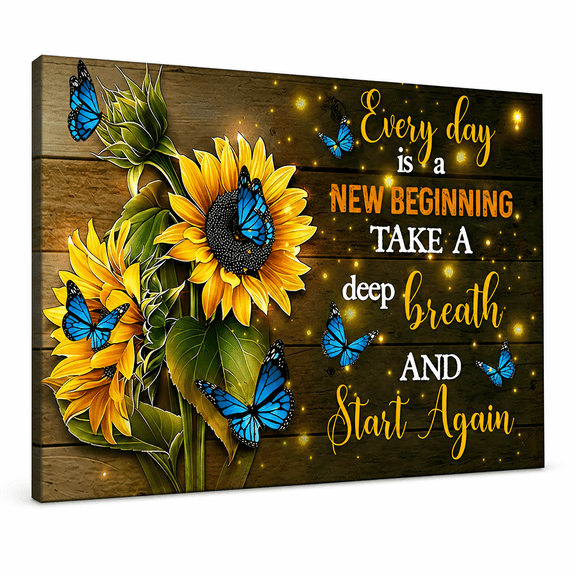 Florenta Sunflower Wall Art Decor Flower Canvas Pictures for Wall Yellow Floral Painting Artwork for Bedroom Bathroom Home Decor