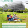 thumbnail image 3 of Hoteel 10x10 Carport Canopy Tent with 1 Sidewall, 3 Adjustable Height Portable Garage, Instant Outdoor Carports with 8 Stakes, 4 Sandbags & Ropes for Motorcycle, Garden Tool, Commercial, Gray, 3 of 10