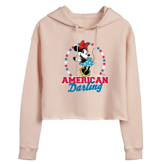Disney - American Darling Minnie - Juniors Cropped Pullover Hoodie