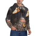 thumbnail image 2 of Wukai Graffiti Cool Duck Print Men Hoodies Fleece Sweatshirts Long Sleeve Sweaters Pullover Fall Outfits Winter Clothes-X-Large, 2 of 7