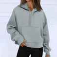 thumbnail image 4 of Kaprioy Womens Sweatshirts Half Zip Cropped Pullover Fleece Quarter Zipper Hoodies 2025 Fall Fashion Clothes RD2, L, 4 of 6
