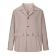 thumbnail image 4 of Brnmxoke Mens Linen Blazer Lightweight,2023 Men's Casual Suit Blazer Jackets Lightweight Linen Notched Collar Tailored Cardigan Tops Plain Single-Breasted Sports Coats, 4 of 7