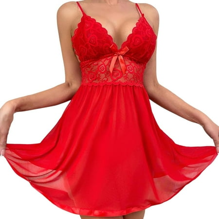 Women Babydoll Nightgown Babydoll Dress For Women Red Dresses For Women Sexy Lace Dress For Women Lingerie For Women