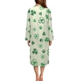 thumbnail image 2 of Yuyamidu St. Patrick's Day Womens Zipper Robe Long Lightweight Bathrobe Dog Paw Sleepwear Gown Green Leaf Long Sleeve Robes for Women Plus Size M Ladies Lounge Dresses, 2 of 7