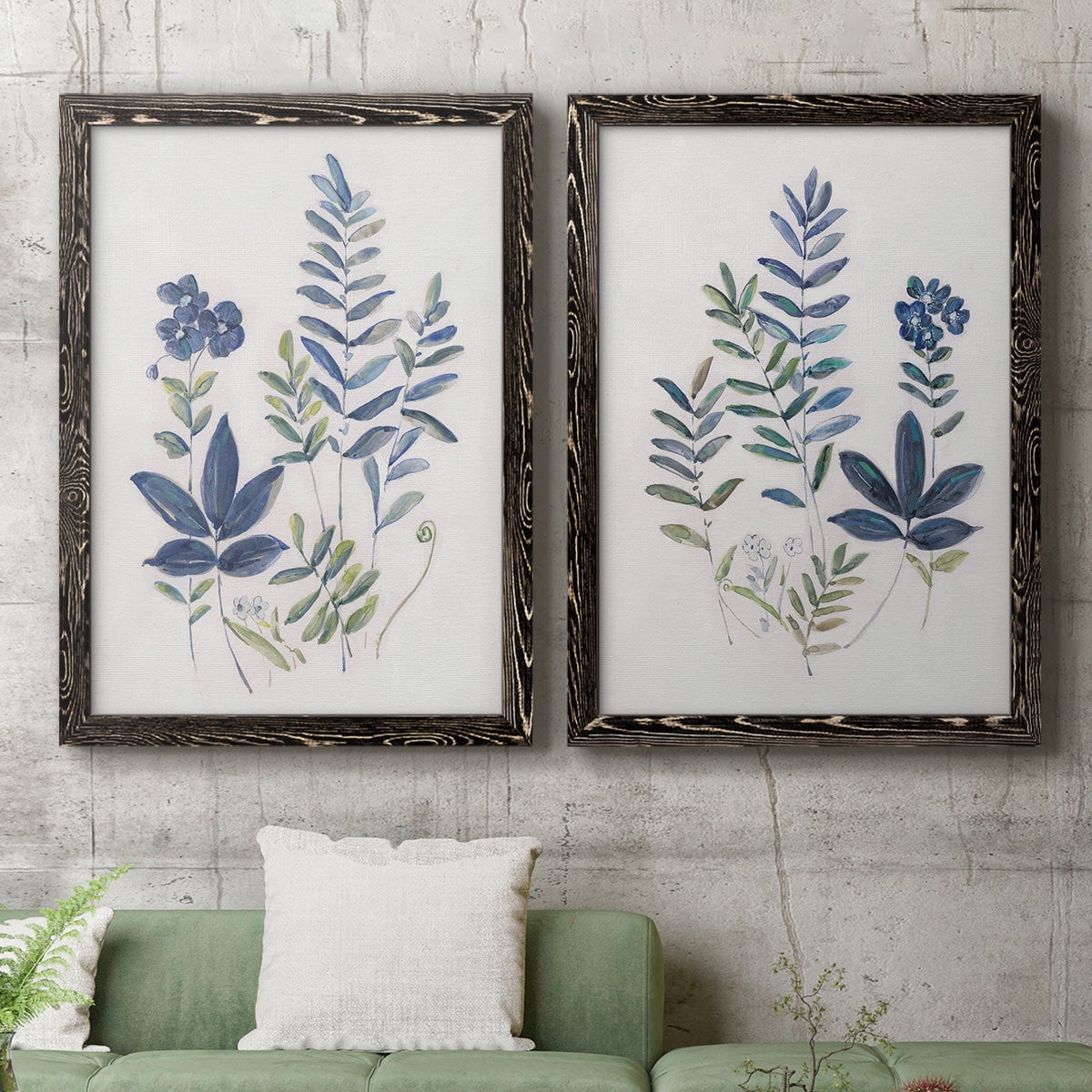 Fern Study I - Premium Framed Canvas 2 Piece Set - Ready to Hang