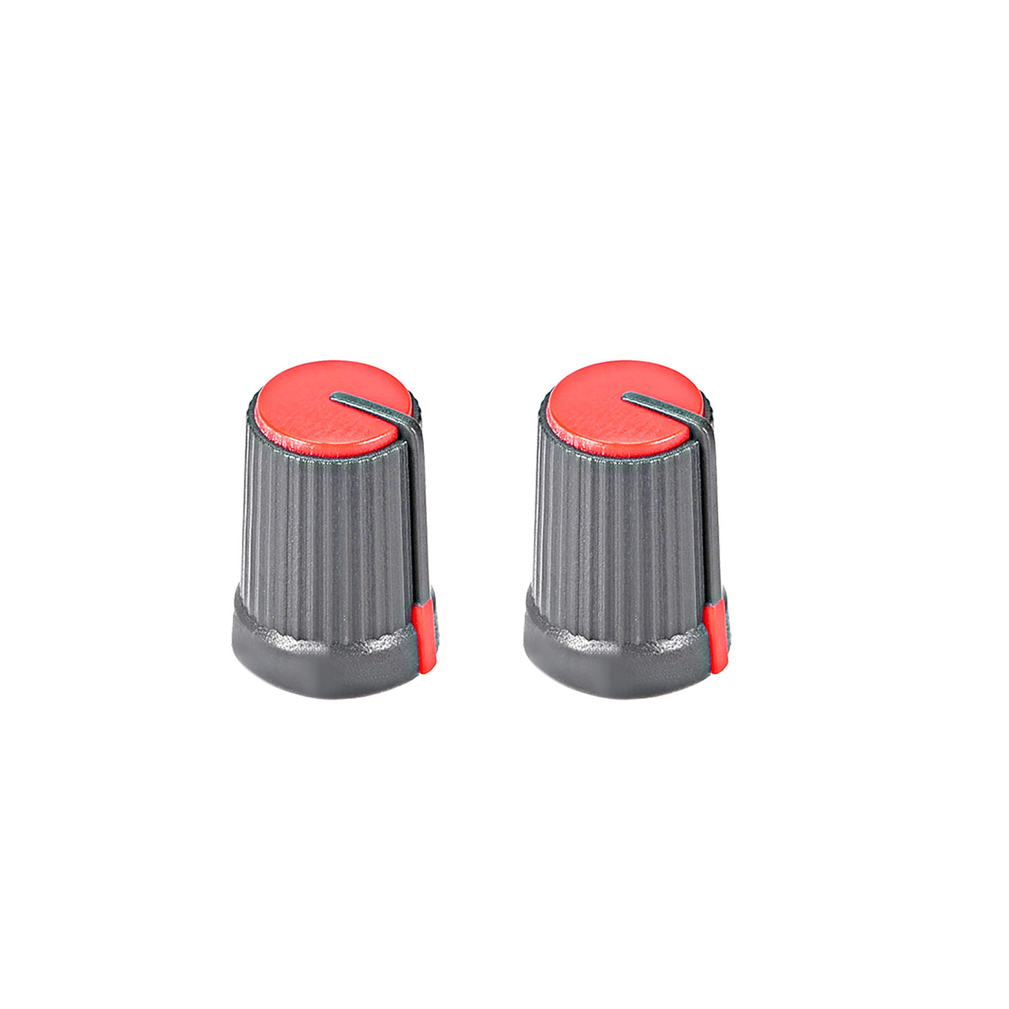 2Pcs Potentiometer Volume Control Knob Cap Plastic Red 6mm Shaft Dia