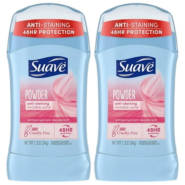 Pack of (2) Suave Deodorant Antiperspirant And Deodorant Stick Powder, Unisex 1.2 oz