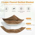 thumbnail image 5 of Eurhowing 60"×80" Flannel Blanket for Couch Bed, Soft Cozy 3-Layer Quilted Plush Throw Blanket, All Season Thick Warm Fleece Blanket, Camel, 5 of 9