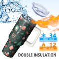thumbnail image 3 of 40oz Snowman Tumbler with Lid and Straw Leak Proof Stainless Steel Cup Holiday Presents Gifts, 3 of 4