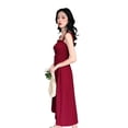 thumbnail image 4 of Vestido midi plisado, sin mangas, de color sólido, con cintura alta, vestido informal, rojo vino, XL Monstrate AP001458-07B, 4 of 7