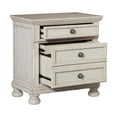 thumbnail image 3 of DeeHome Transitional Wire-Brushed White Finish 1pc Nightstand with Hidden Drawer Bun Feet Classic Bedroom Furniture, 3 of 7