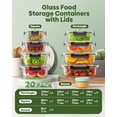 thumbnail image 2 of Recipientes de vidrio para almacenamiento de alimentos KEMETHY, 40 piezas, libres de BPA, 2 of 7