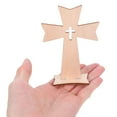 thumbnail image 5 of DINHEAROM 10Pcs Wooden Cross Ornaments Beige Religious Crafts For Church Decorations Wall Hanging, 5 of 8
