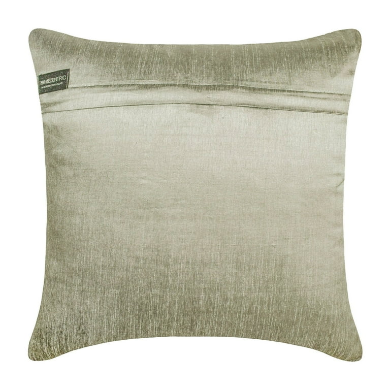 HomeCentric Rust Euro Pillow Covers Pack Of 2 - 26x26 Inch Handmade Silk Sham Covers, Striped Pintuck Design, Modern Rusty Orange