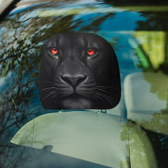 Universal Stretchable Car Headrest Cover, Elastic Auto Seat Protector with Fun Print, Machine Washable Fabric(I)