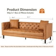 thumbnail image 2 of 81" Faux Leather Sofa with 2 Pillows, Button-Tufted 3-Seater Couch, 2 of 2
