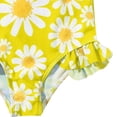thumbnail image 4 of DAETIROS Yellow Ruffle Swimsuit for Kids Girls, Daisy Print One Piece Bathing Suit Kids 2-6T, Quick Dry & Comfortable,Size 4-5 T, 4 of 7