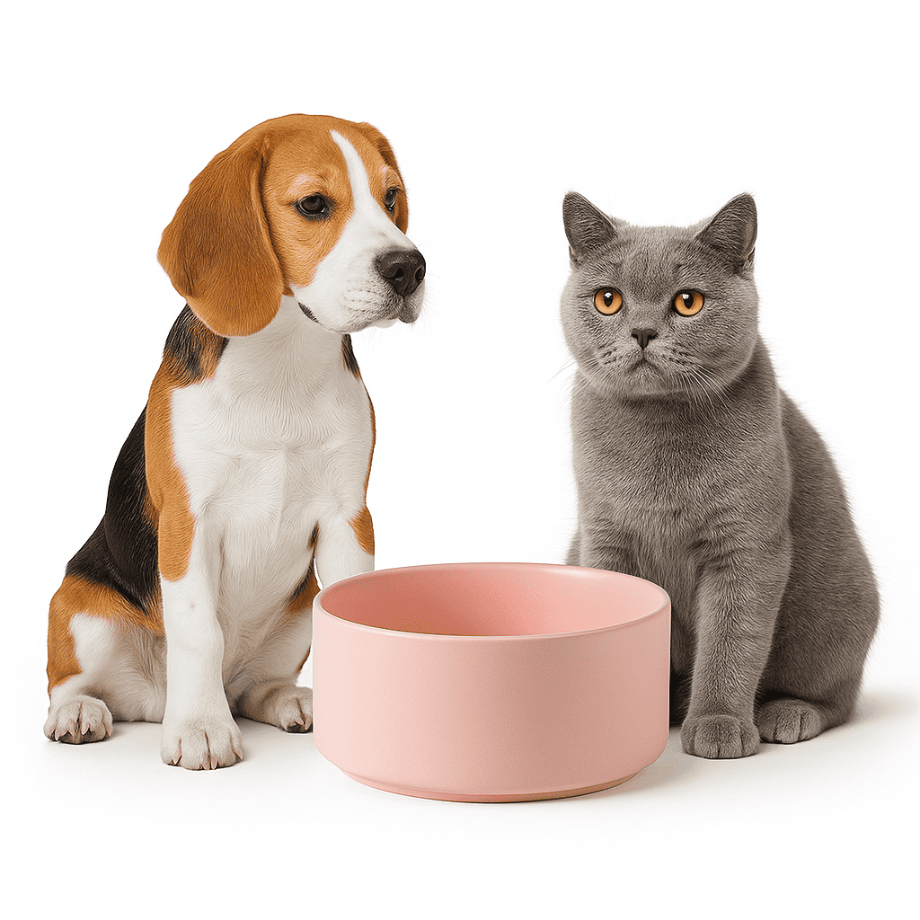 Ceramic Dog and Cat Bowl – Pink, 30oz/900ml Non-Slip Food and Water Dish – Durable, Easy to Clean, Dishwasher Safe Feeding Bowl for Small & Medium Pets
