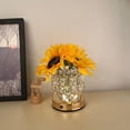 thumbnail image 2 of Lámpara de Mesa Inalámbrica Girasol, 3 Lámparas de Cristal de Colores, Lámpara de Noche Táctil, Atenuación Infinita con Carga USB, Luz ., 2 of 6