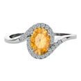 thumbnail image 3 of Mauli Jewels Engagement Rings for Women 1.00 Carat Oval Shape Citrine & Round White Diamond Gemstone Ring Prong-Setting 14K White Gold, 3 of 4