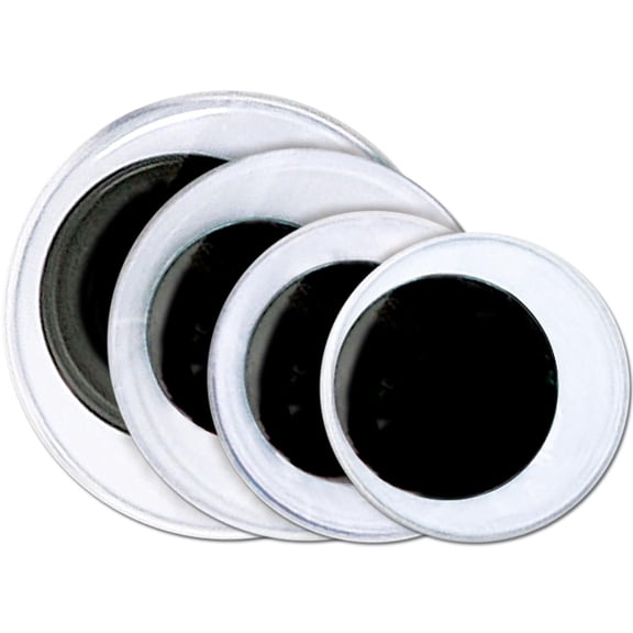 Chenile Kraft 085849 Jumbo Wiggle Eye, Assorted Size, Black, Pack Of 100