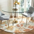 thumbnail image 2 of SAFAVIEH Blossom Caiden Floral Wool Area Rug, Grey/Red, 10' x 10' Round, 2 of 9