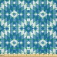 thumbnail image 2 of Ambesonne Ethnic Fabric by the Yard Microfiber, Mexican Cultural Scribble, 2 Yards, Blue Slate Blue, 2 of 4