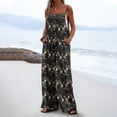 thumbnail image 2 of Trajes de Mujer Casual Suelto Impreso sin Mangas Correa Trasera, Cuello en V con Bolsillos para el Verano Y el Uso Diario, 2 of 6